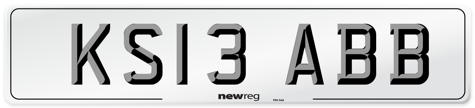 KS13 ABB Number Plate from New Reg